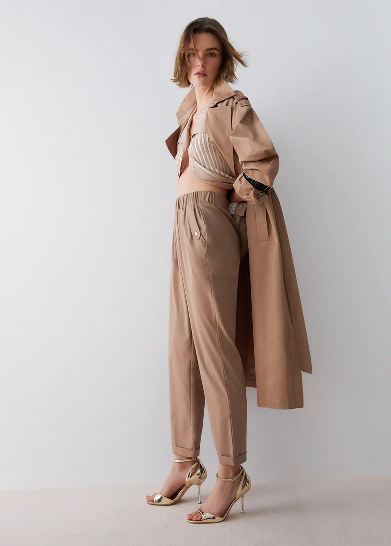 Slim-Fit Trousers with Turn-Ups