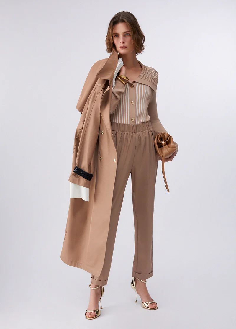Slim-Fit Trousers with Turn-Ups