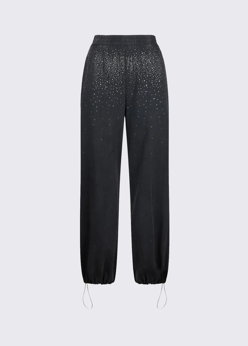 Faded Jersey Trousers with Rhinestones