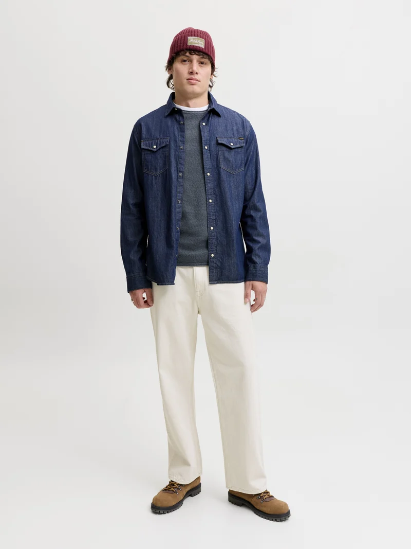 JJEHILL KNIT CREW NECK NOOS, Turbulence/Melange