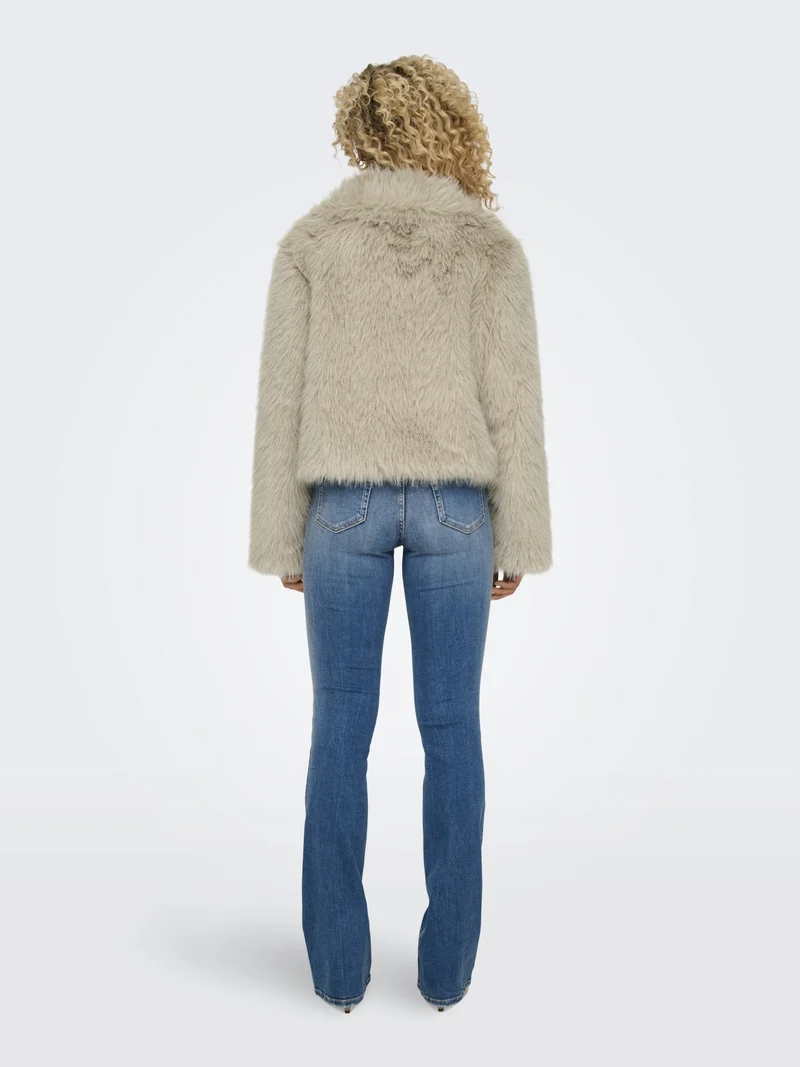 ONLMANNY FAUX FUR JACKET OTW NOOS, Pumice Stone