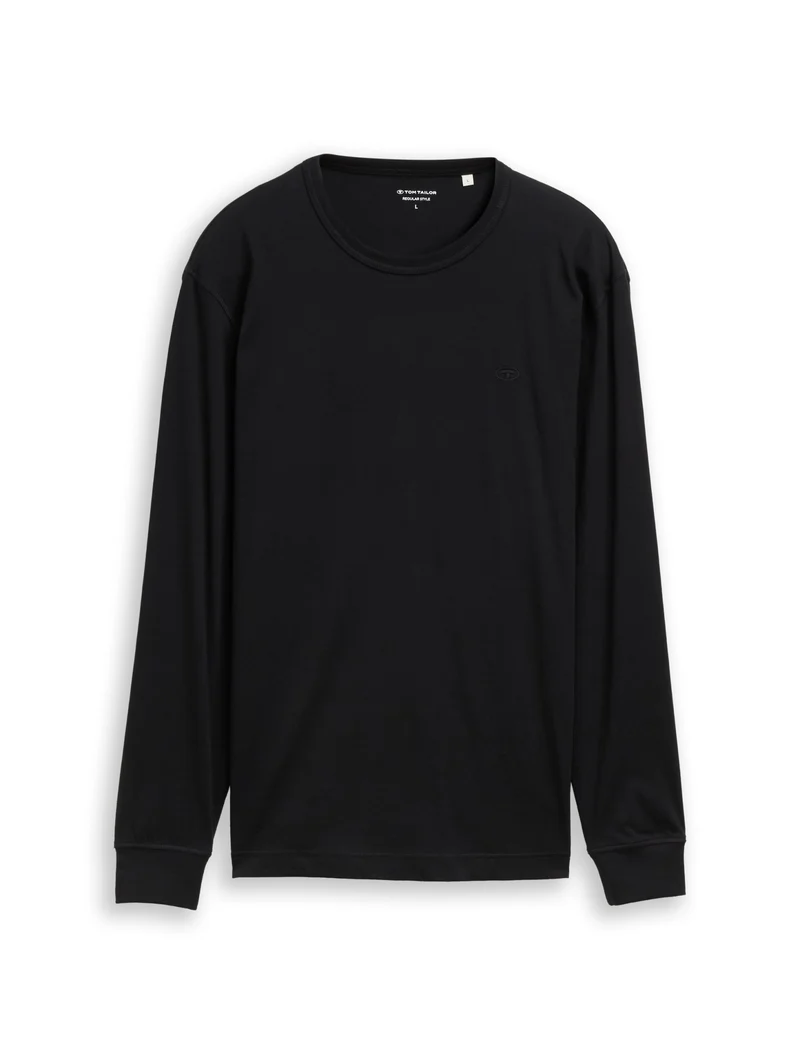basic longsleeve t-shirt, Black