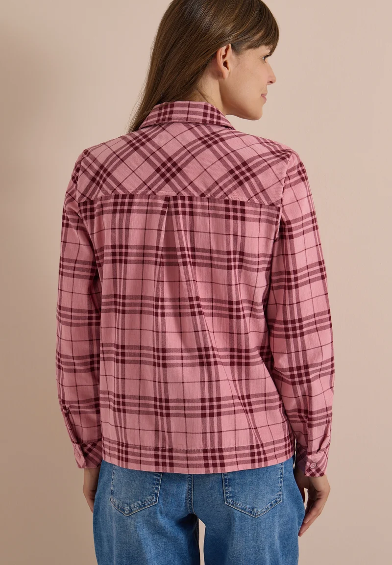 TOS Check Corduroy Blouse, velvet rose