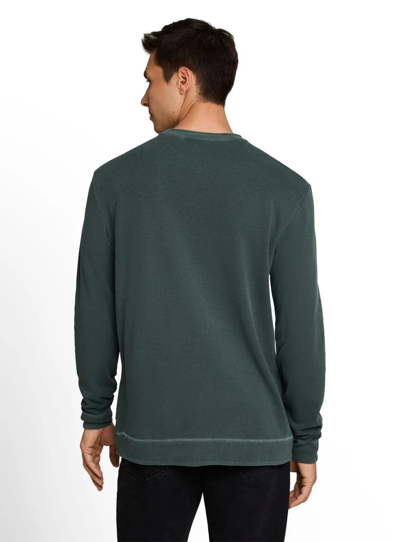 structured garment dye longsle, Darkest Olive