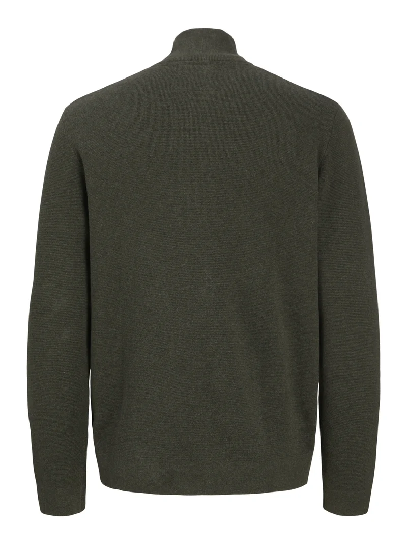 JJMILANO STITCH KNIT HALF ZIP SN, Rosin/Melange