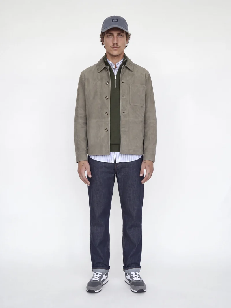 JJMILANO STITCH KNIT HALF ZIP SN, Rosin/Melange