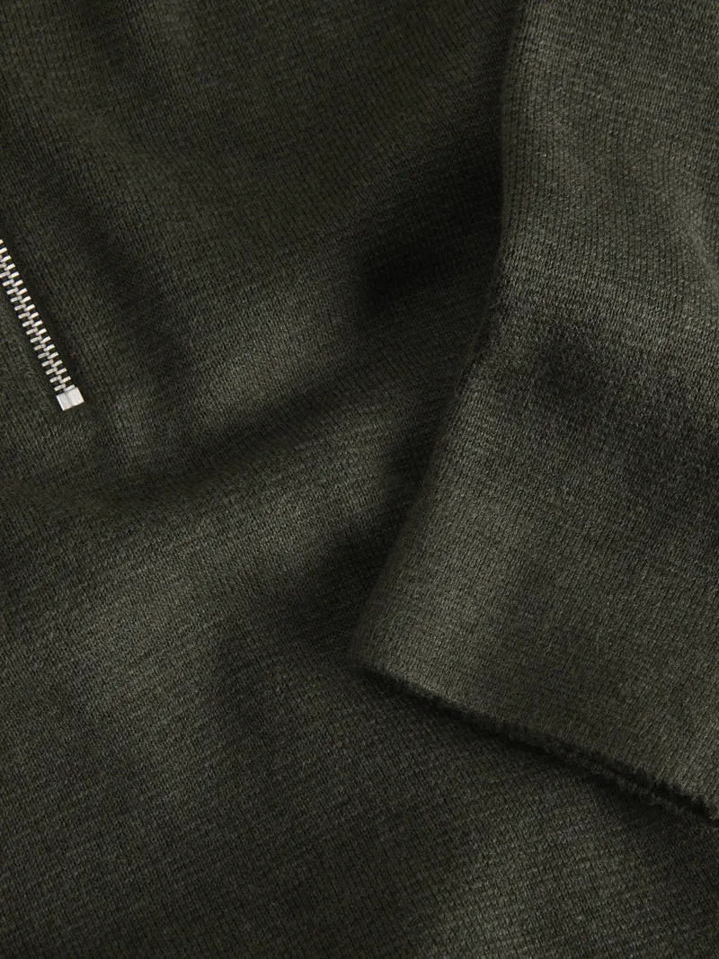 JJMILANO STITCH KNIT HALF ZIP SN, Rosin/Melange