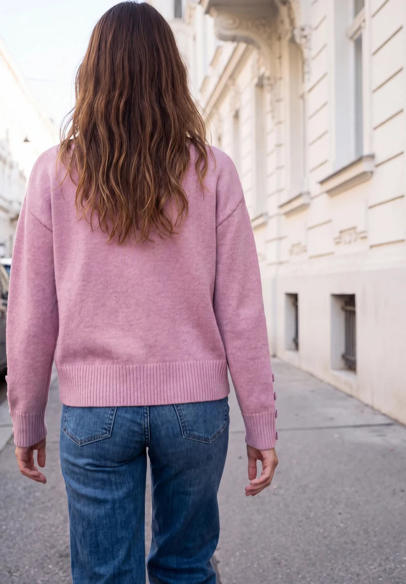 LTD QR Studio_Round neck sweat, pearly rose mel.