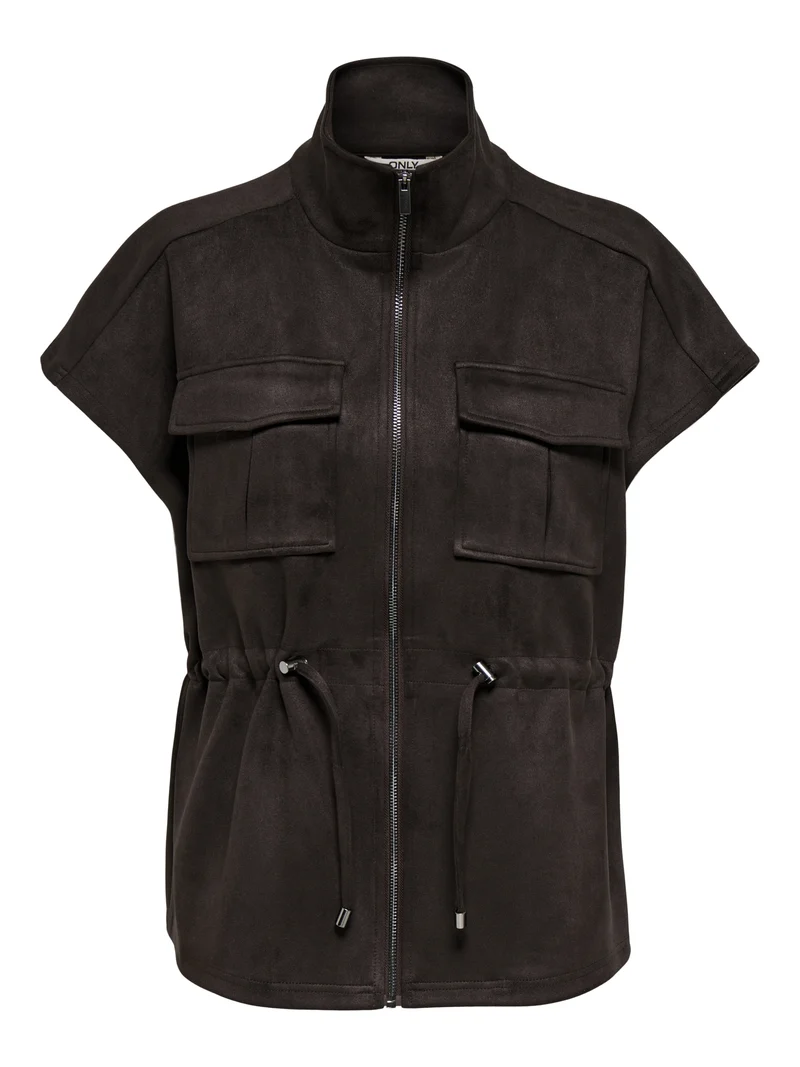 ONLMIRA S/L FAUX SUEDE WAISTCOAT PN, Chocolate Torte