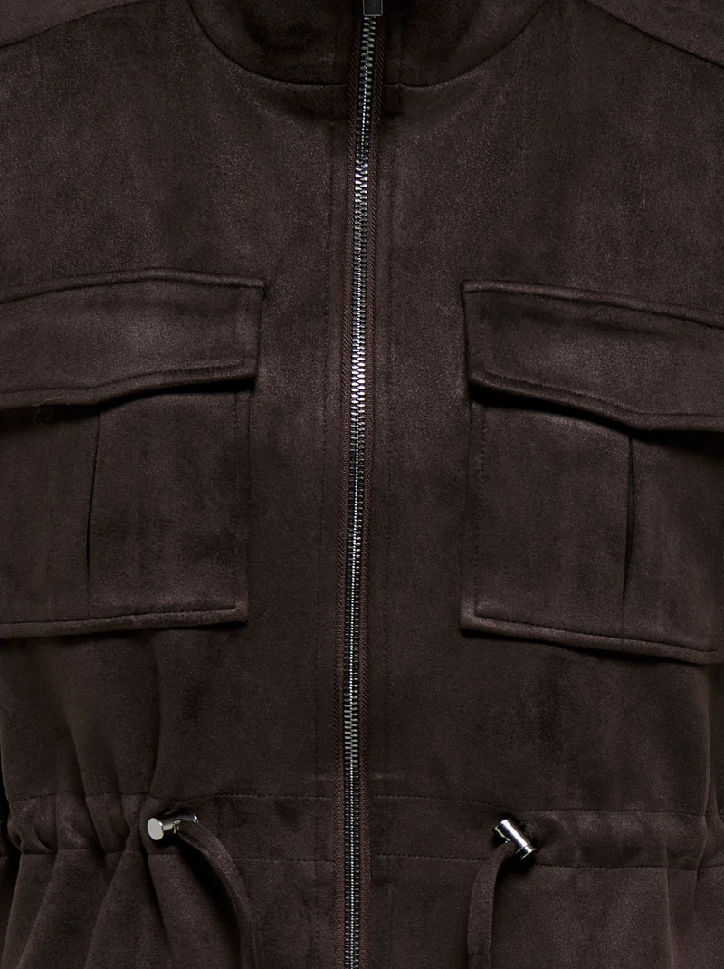 ONLMIRA S/L FAUX SUEDE WAISTCOAT PN, Chocolate Torte