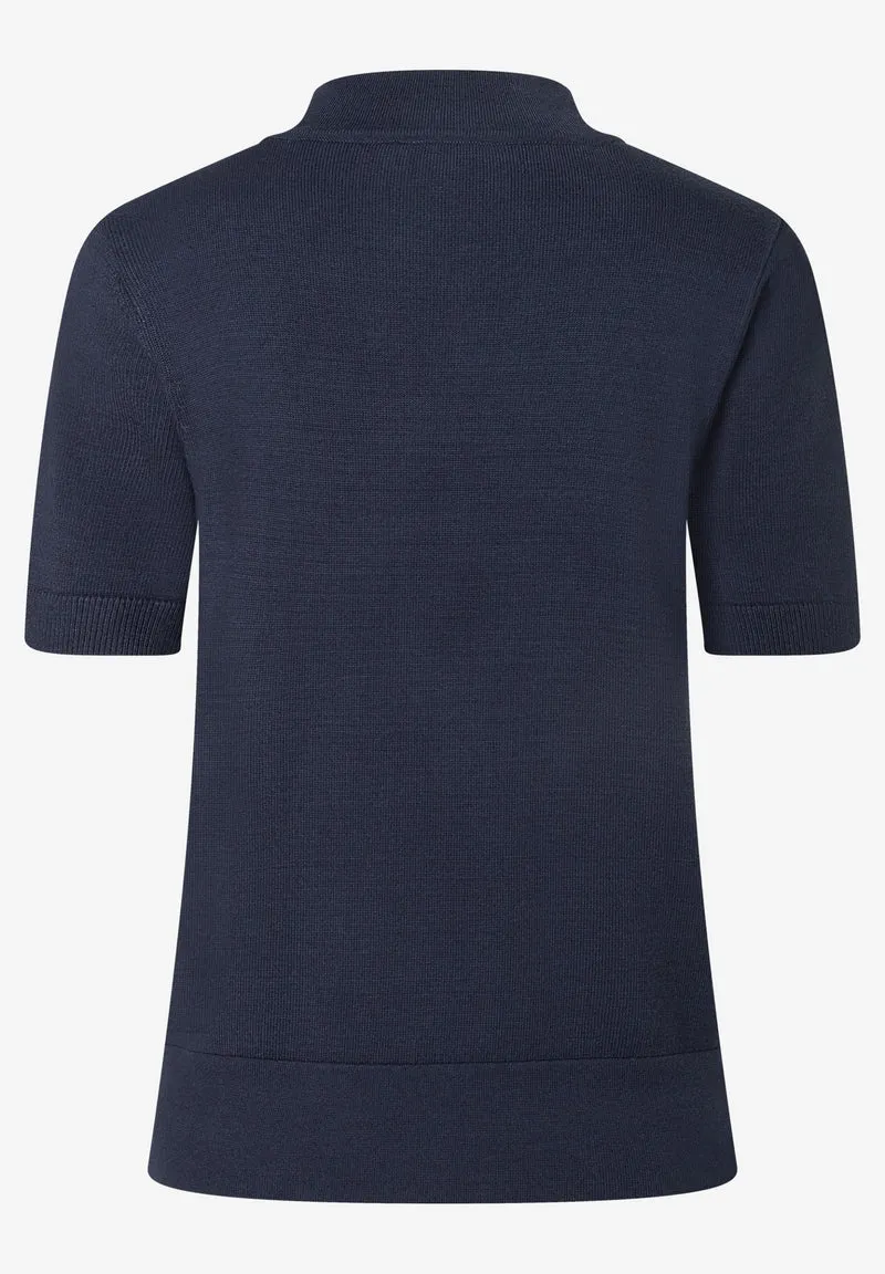 Pullover with Neck-Detail, classic blue