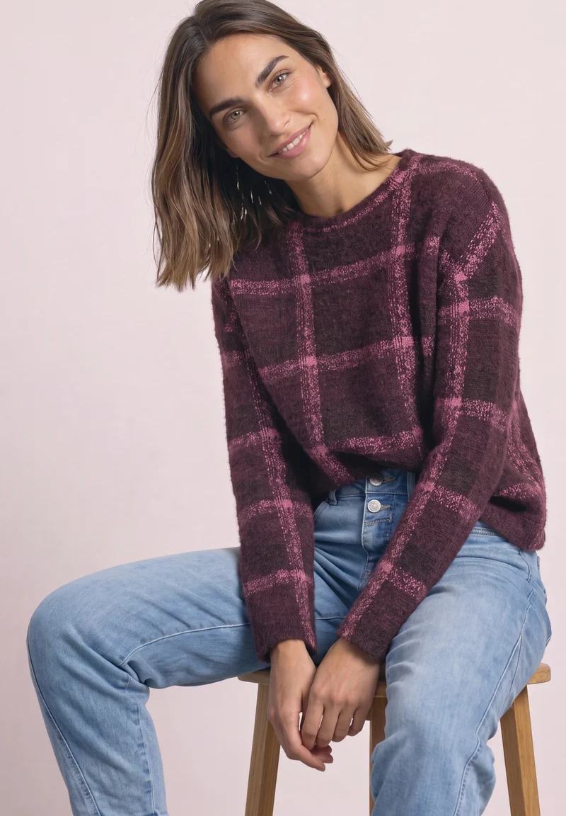 LTD QR soft multi color check, rustic rouge