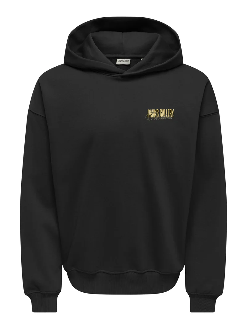 ONSPARKS GALLERY RLX SWEAT HOODIE, Black/LOCAL CREATORS MUSTARD GOLD