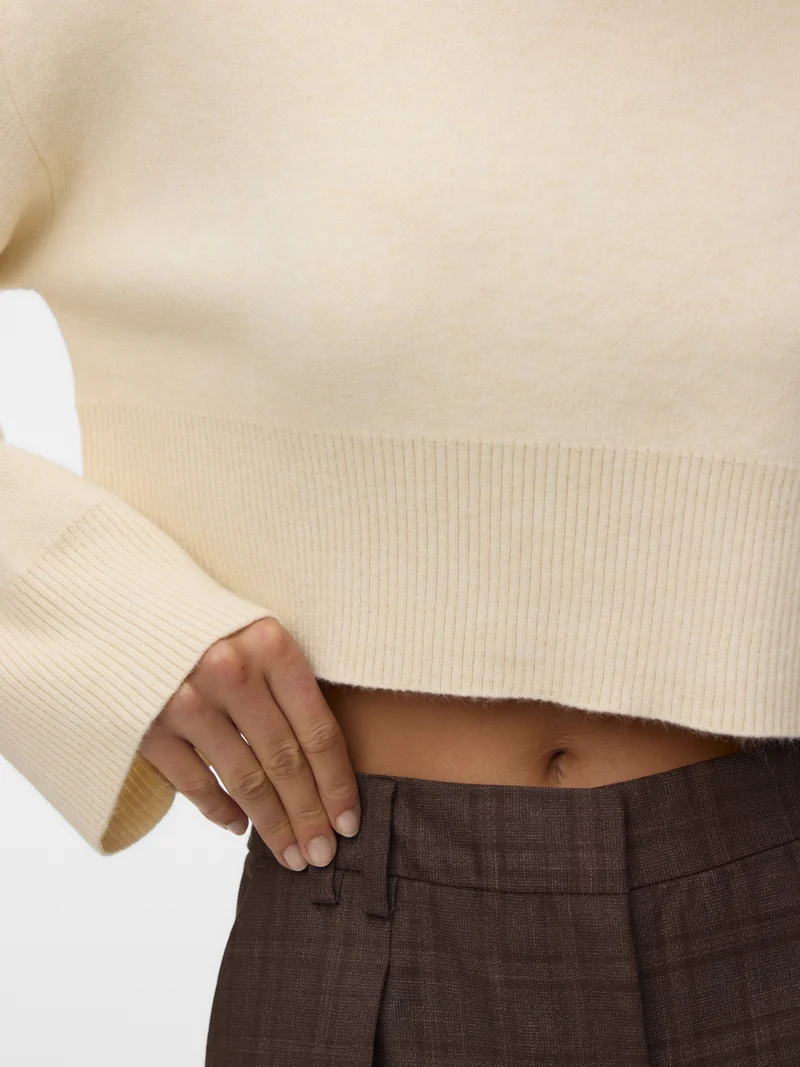 VMJACE LS O-NECK CROP PULLOVER, Birch