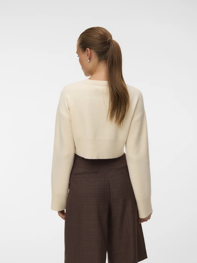 VMJACE LS O-NECK CROP PULLOVER, Birch