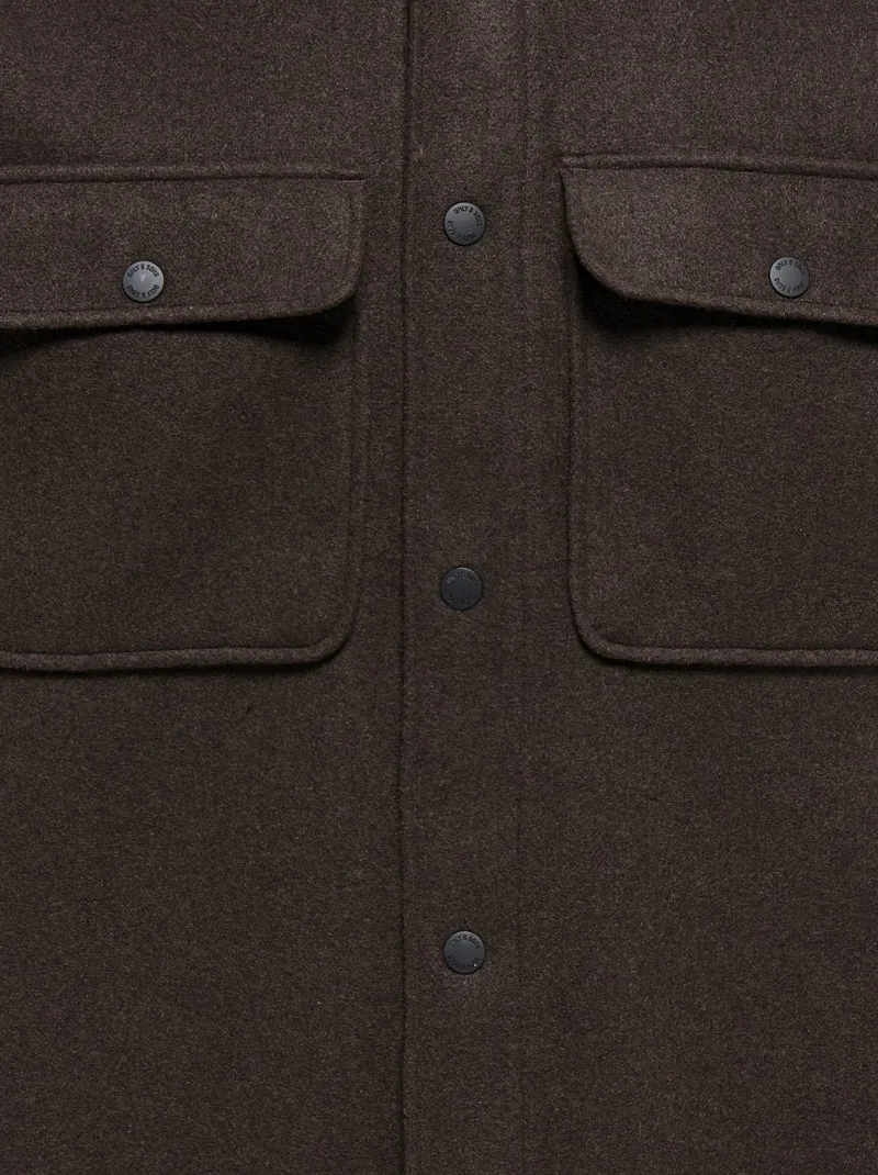 ONSASH OVR WOOLEN LOOK PKT LS SHIRT, Demitasse/MELANGE