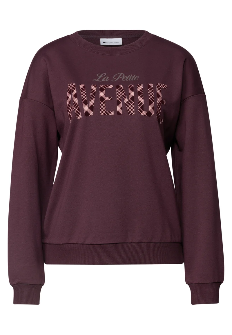 part print shirt, rustic rouge