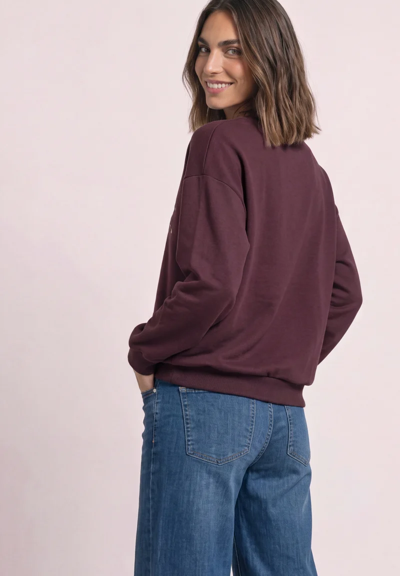 part print shirt, rustic rouge