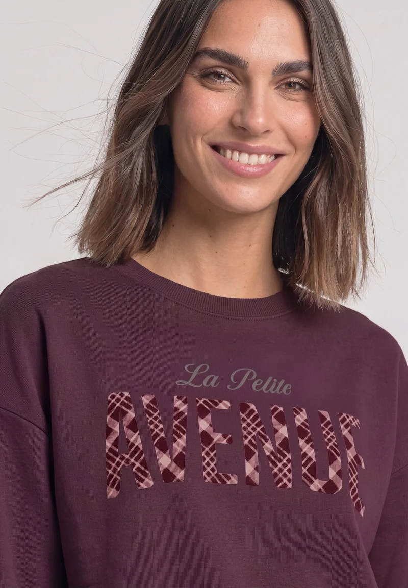 part print shirt, rustic rouge