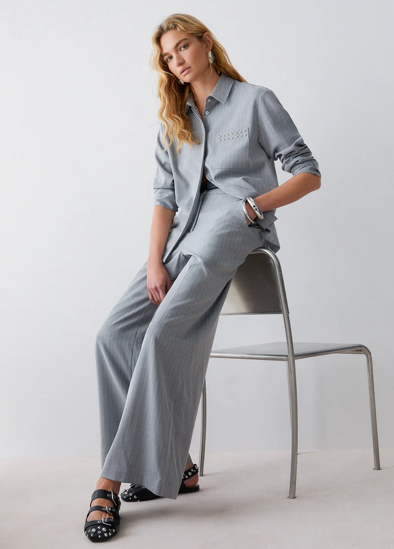 Pinstripe Palazzo Trousers