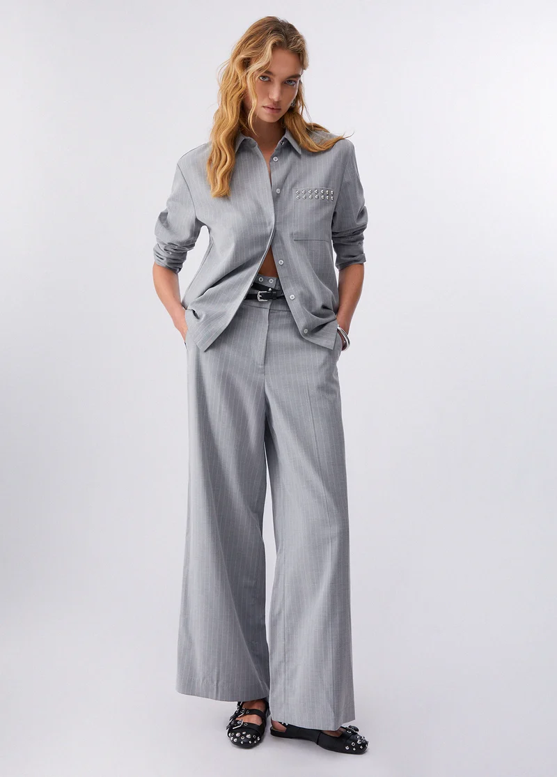 Pinstripe Palazzo Trousers