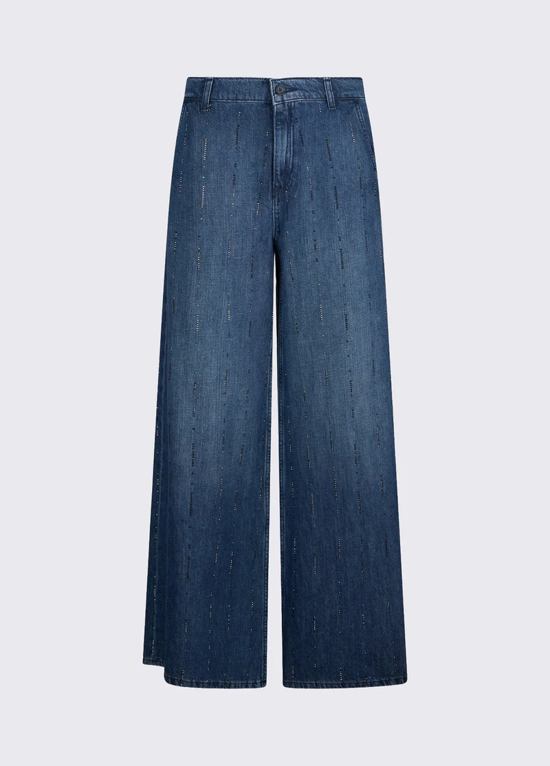 Flared Jeans with Rhinestones