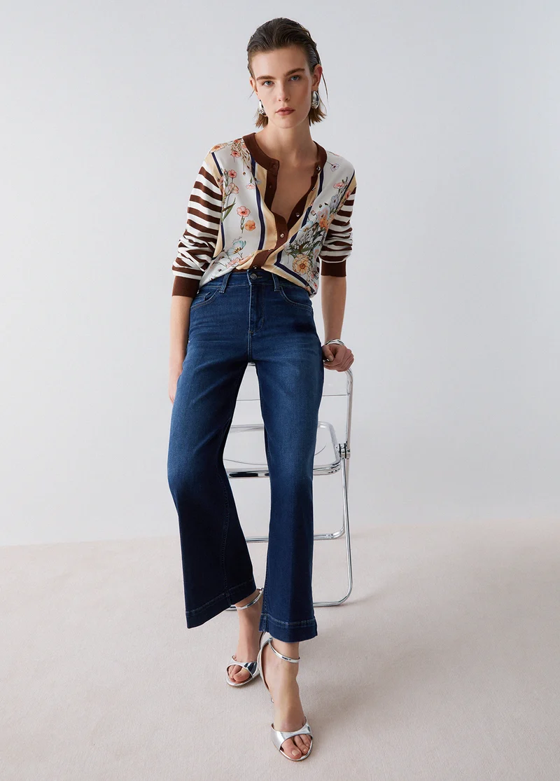 Flared Jeans with Rhinestones