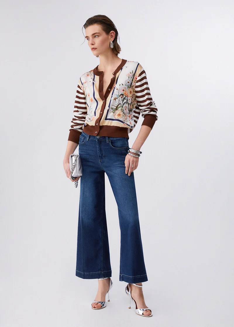 Flared Jeans with Rhinestones