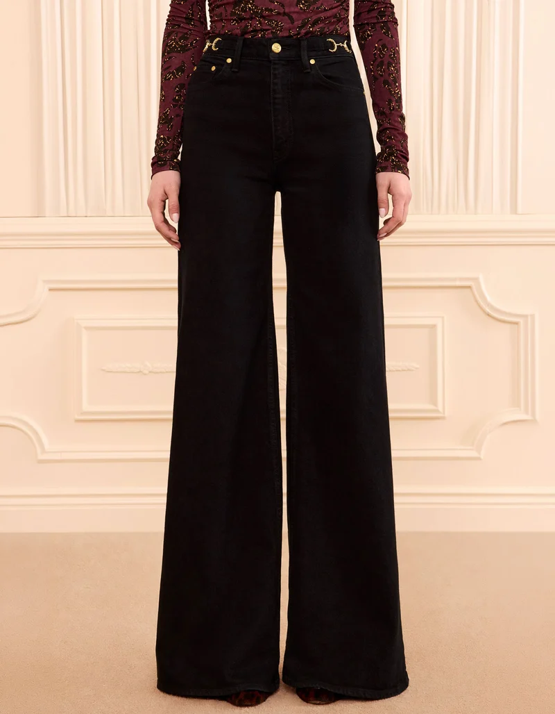 Wide-Leg Jeans The Stretch mit Metall-Details