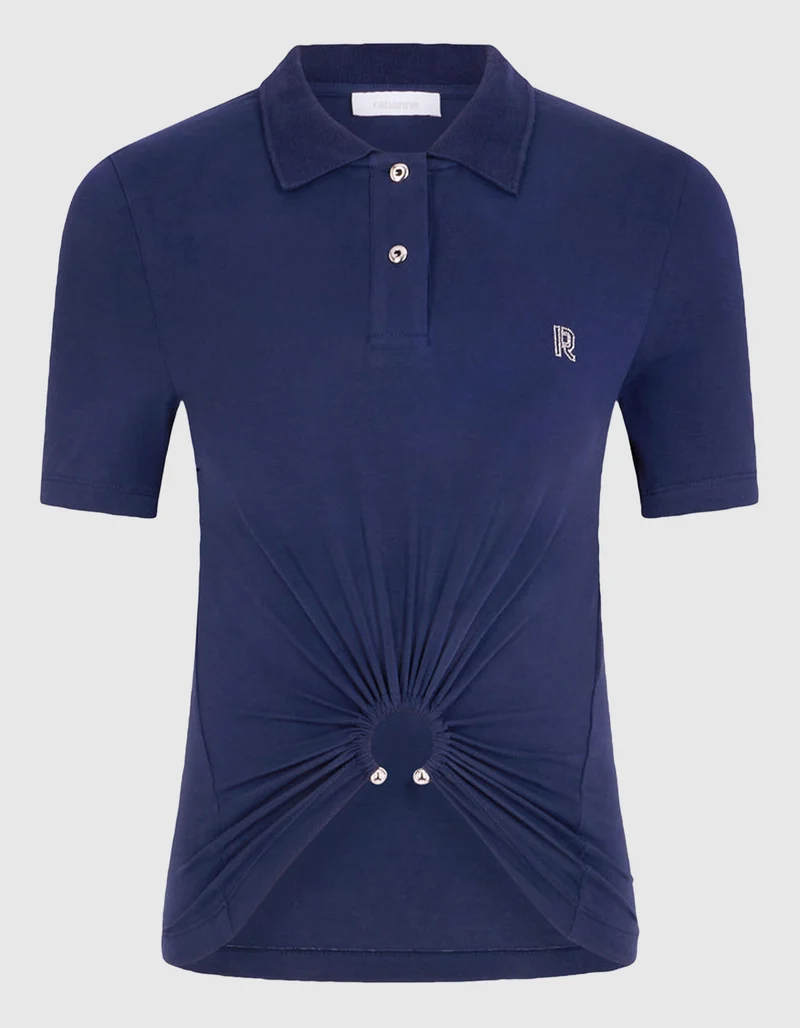 Cropped Polo-Shirt mit Ringdetail