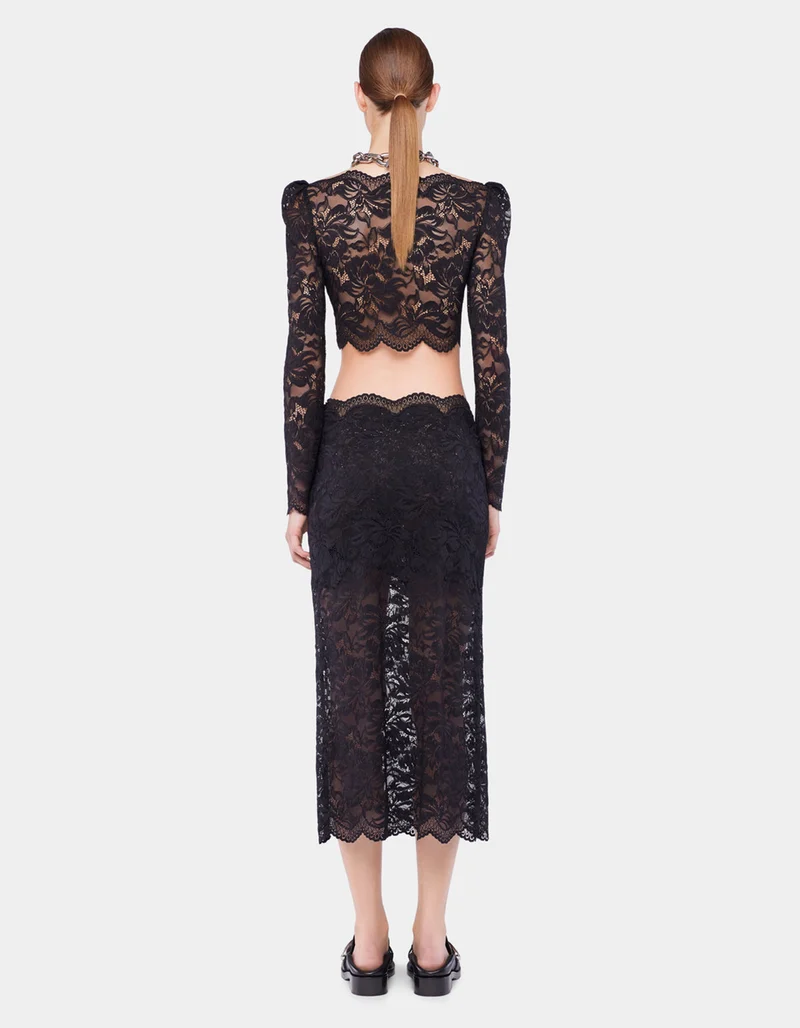 Cropped Spitzen-Longsleeve