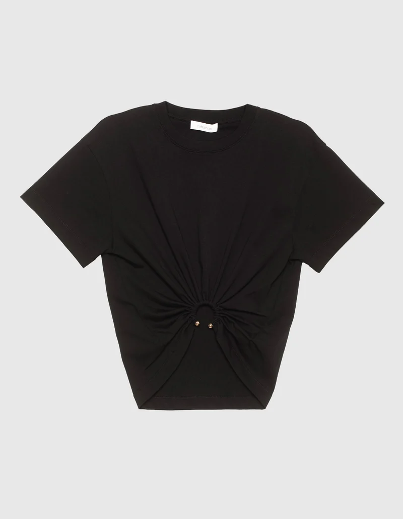Cropped T-Shirt mit Ringdetail