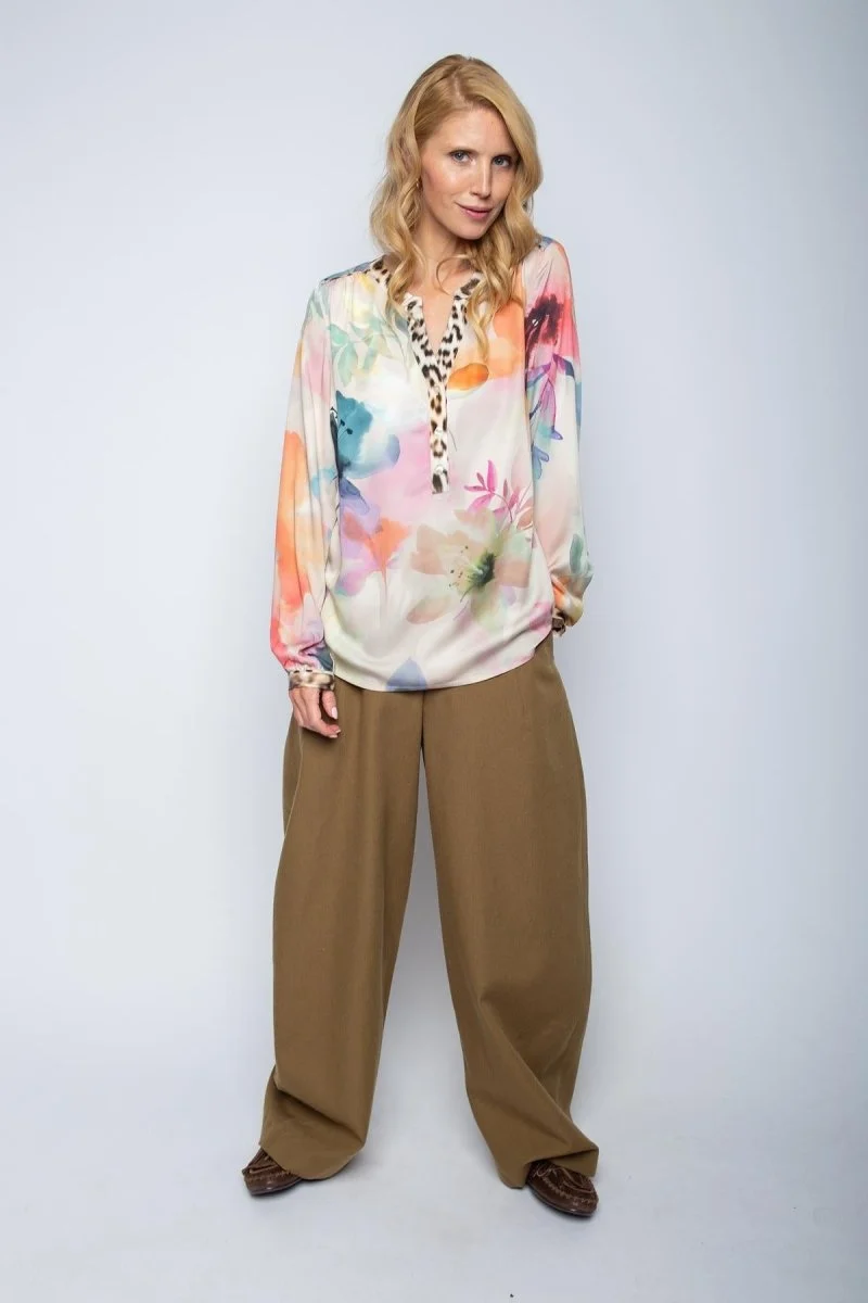 Emily Van Den Bergh Shirtbluse Multi Aquarell Flower