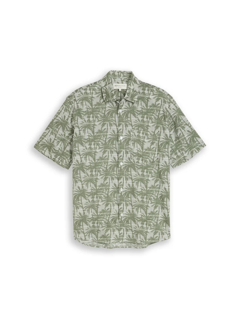 relaxed printed shirt, sea spray stripy palm print