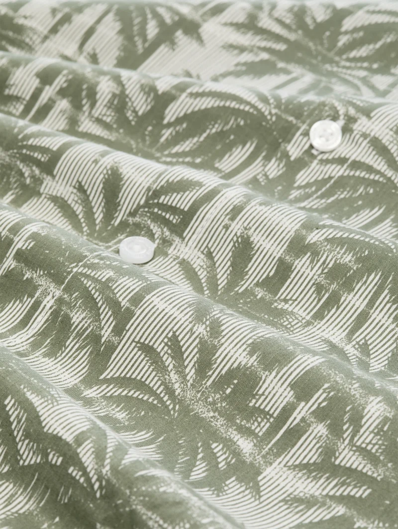 relaxed printed shirt, sea spray stripy palm print