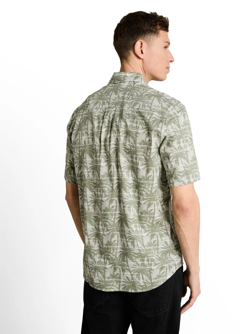 relaxed printed shirt, sea spray stripy palm print