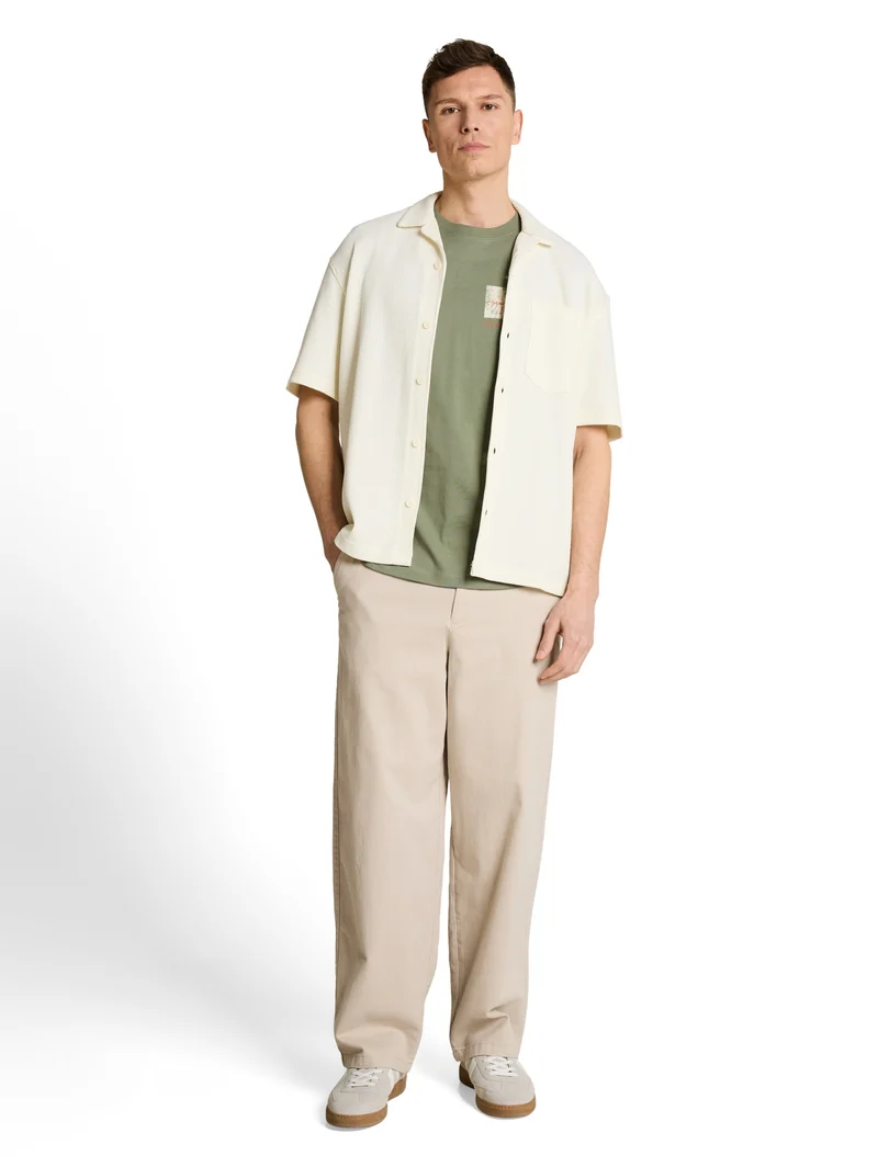 rounded hem printed t-shirt, Sea Spray