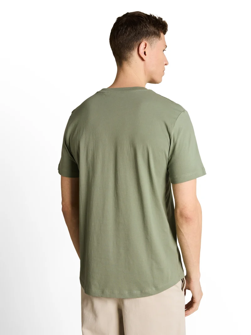 rounded hem printed t-shirt, Sea Spray