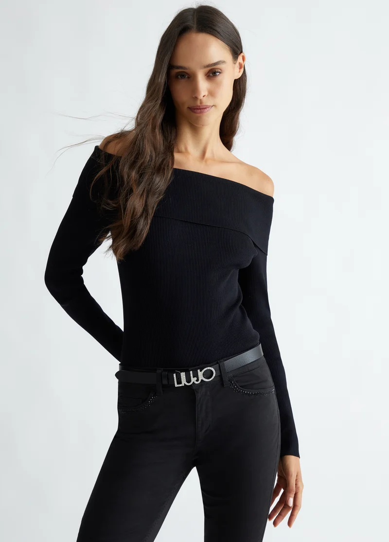 Belt with Logo Buckle