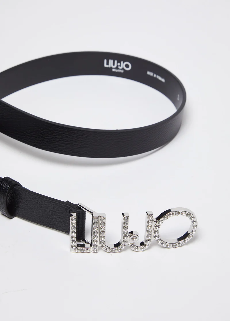 Belt with Logo Buckle