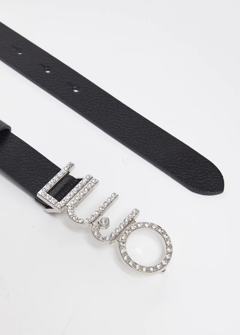 Belt with Logo Buckle