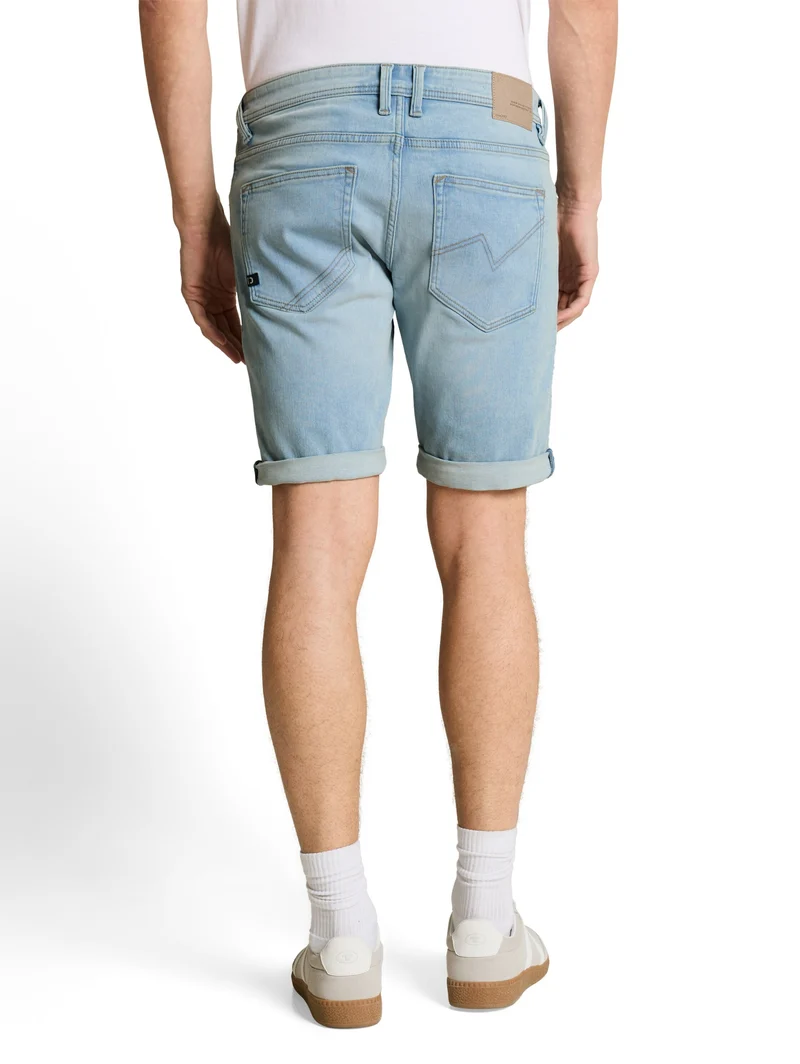 TTPIERS SLIM SHORTS, Used Bleached Blue Denim