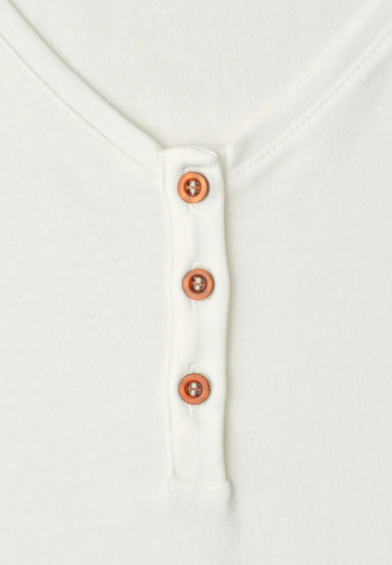 shirt w.button panel and volan, off white