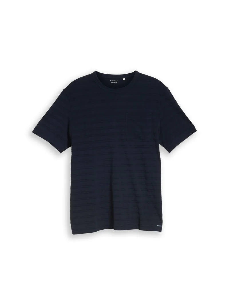 striped structured t-shirt, sky captain blue