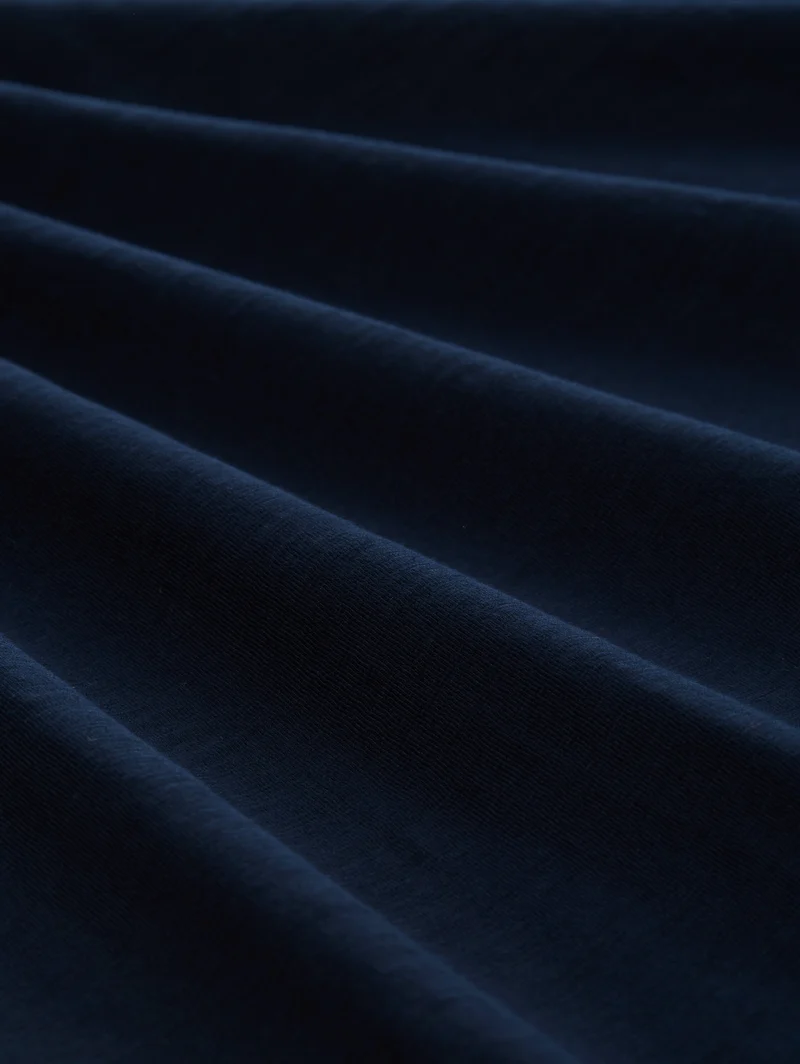 printed slub v-neck t-shirt, sky captain blue