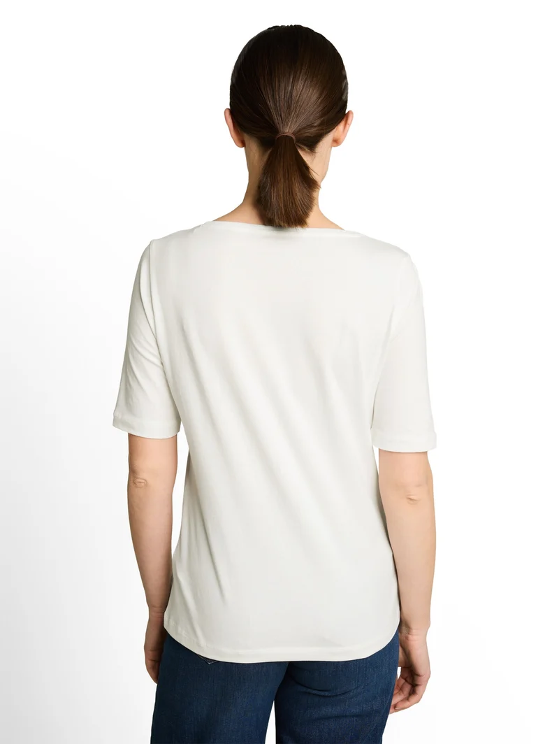 T-shirt crew neck with print, Whisper White