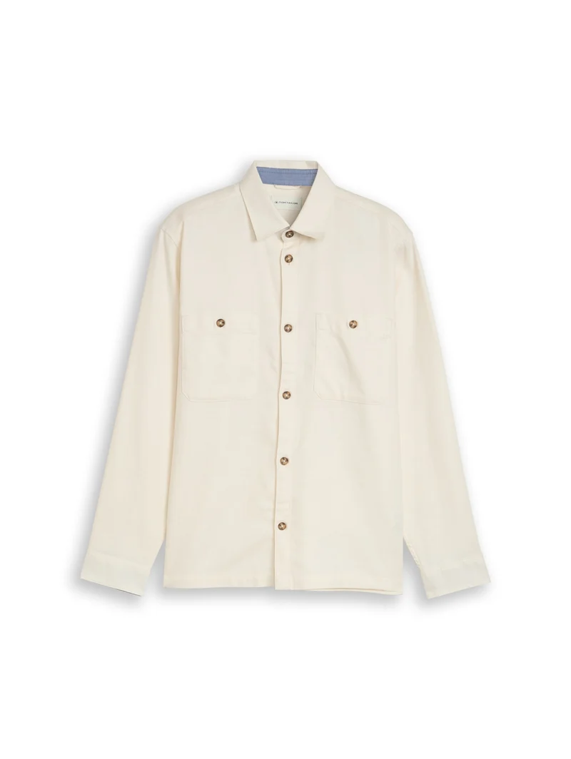 light structured overshirt, Gardenia White