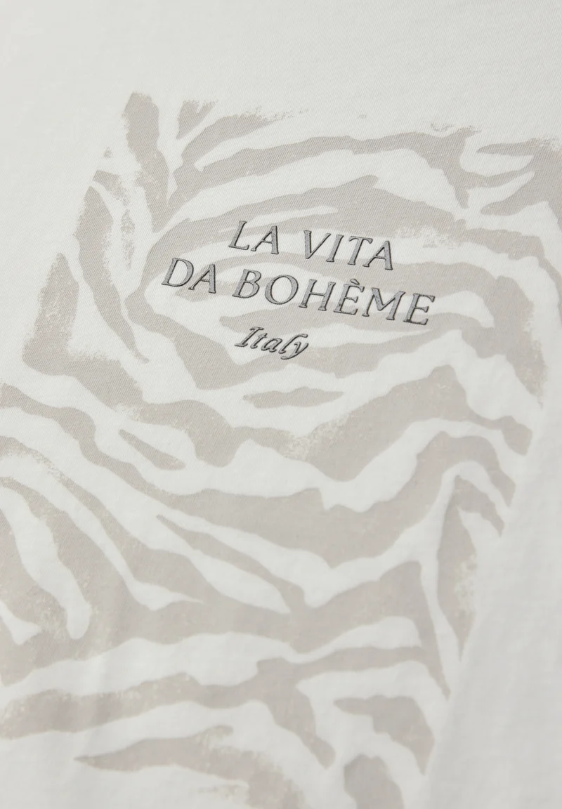 partprint shirt w.dropped shou, off white