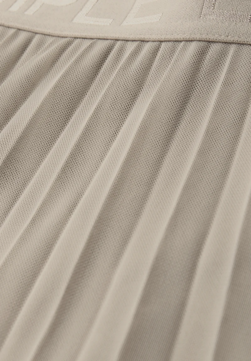 Mesh Plissée Skirt_solid, timeless beige