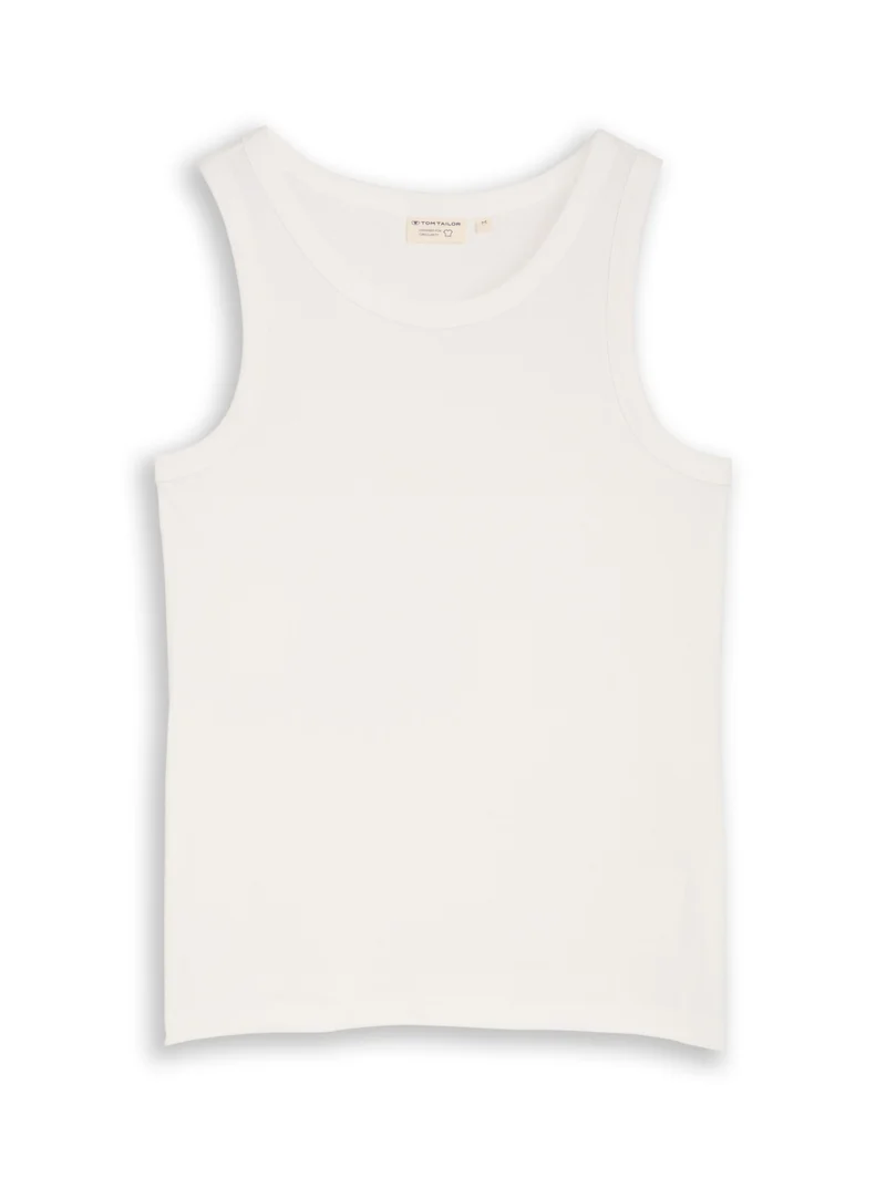 T-shirt rib top, Whisper White